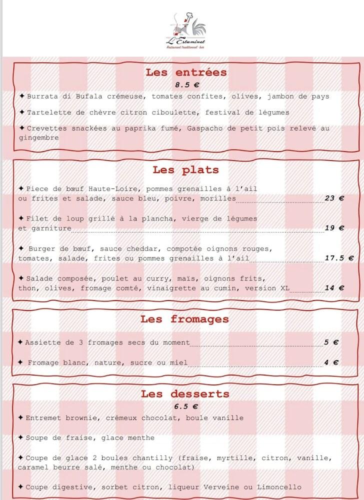 l’Estaminet - Menu Image 1